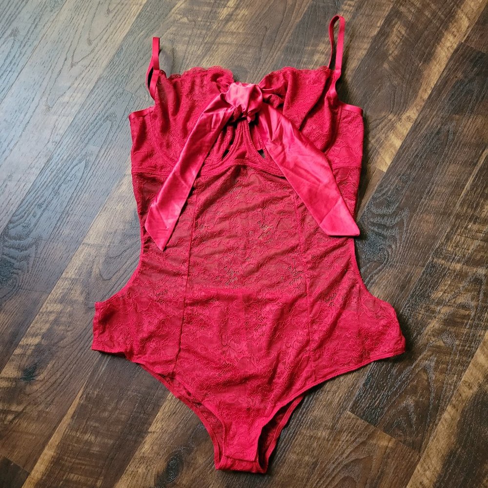 Torrid Red Lace Bodysuit